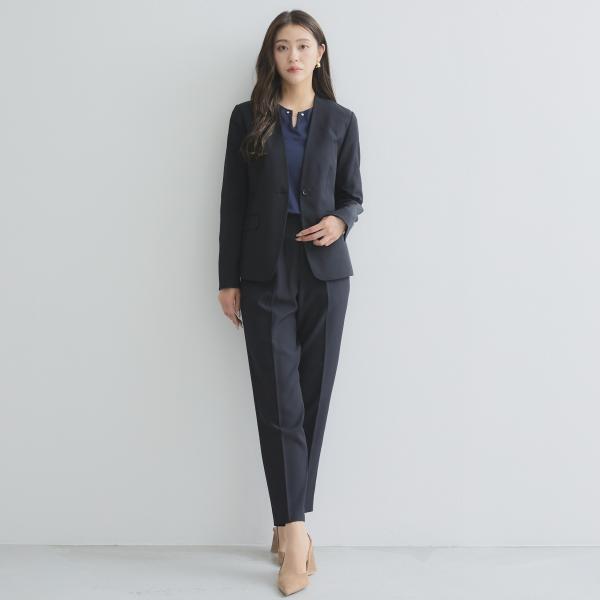 〈洗える〉機能性シャドーストライプパンツスーツセット