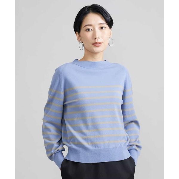 [定番]ホールガーメント(R)ボトルネックニット（ボーダー・無地）