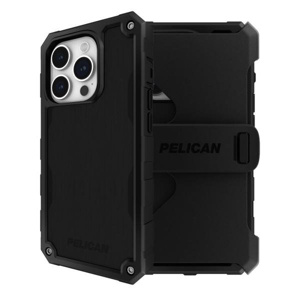 iPhone 15 Pro 用 Pelican Shield-Blackホルスターセット