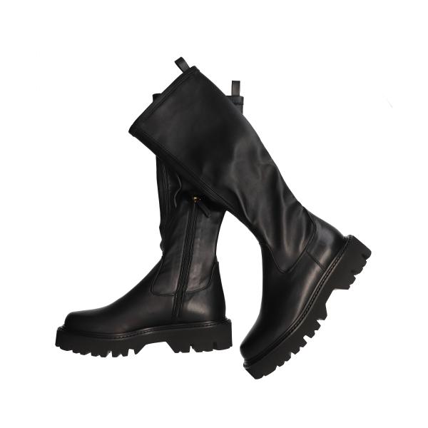 BERVICATO◆3.5cmヒール◆ラウンドトウストレッチロングブーツ