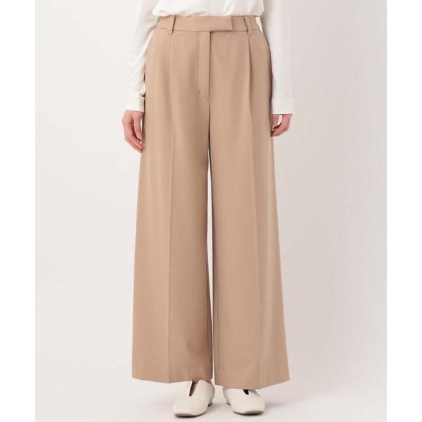 【小さいサイズ/洗える】2WAYストレッチストレートワイドパンツ