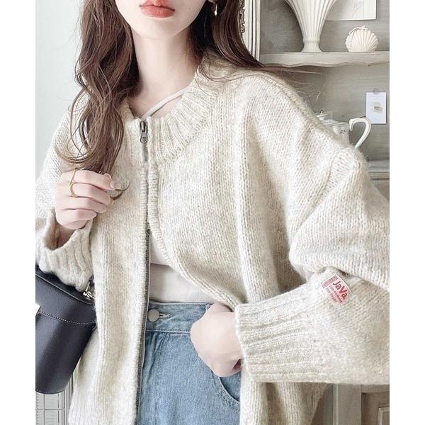 《Javaジャバコラボ》着こなし自由自在。2wayダブルジップ ミックスニットブルゾン