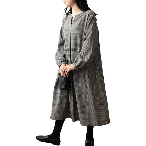 【MB】【Ｌ〜５Ｌ】バンドカラー スキッパー ワンピース