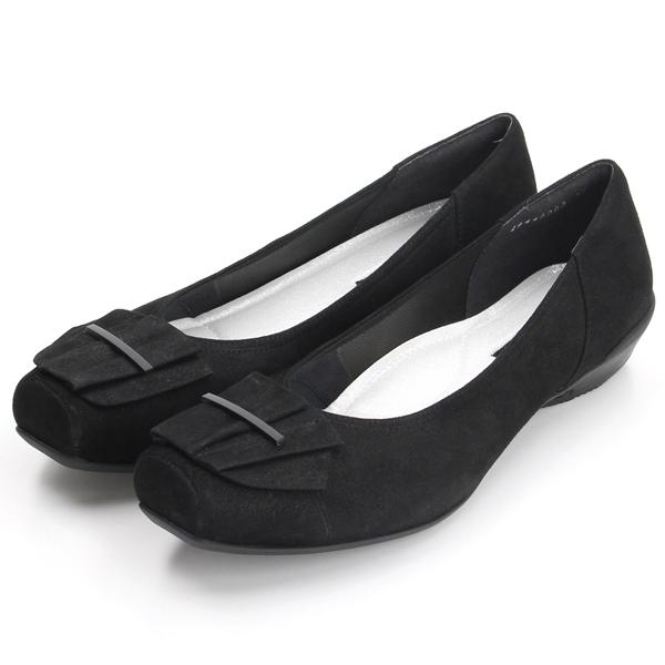 【大きいサイズ】たたみリボンモチーフスタイリッシュコンフォートパンプス