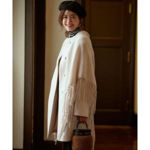 新品同様✨　23区　ピーコート　ウール　カシミヤ　アイボリー　薄ピンク　40 23区 ノーカラーコート コート ウールカシミヤビーバー ノー