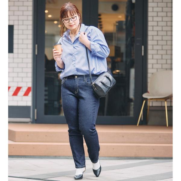 【大きいサイズ】SOMETHING テーパードスキニーデニムパンツ