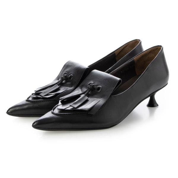 23秋冬4cm本革キルトタッセルポインテッドトウパンプス