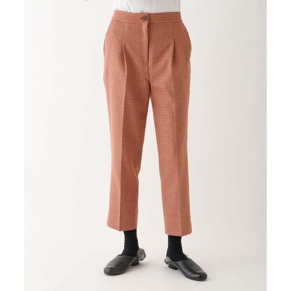 【小さいサイズ/洗える/日本製】ダイヤ柄ジャカードスリムパンツ