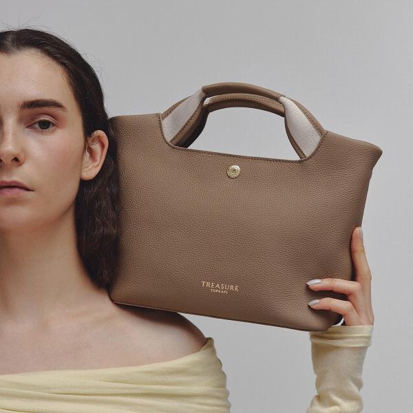 ソフトシュリンク テープハンドル ショルダー付きミニ トート バッグ