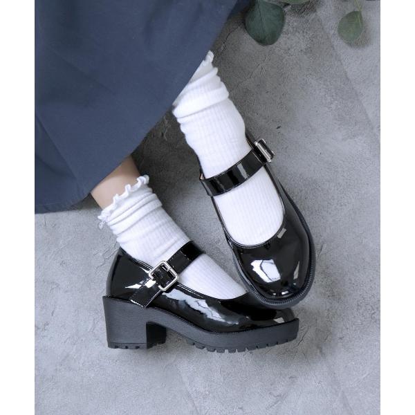 メリージェーン ヒールパンプス