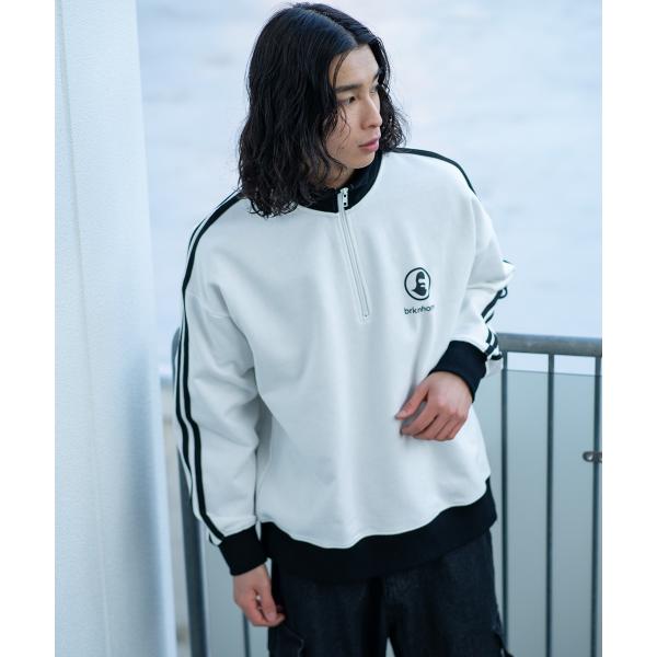 サイドライン ハーフジップ スウェット 【brknhome】