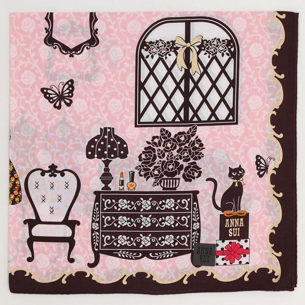 【50×50cm】プリントハンカチ （レディース）（ANNA SUI）