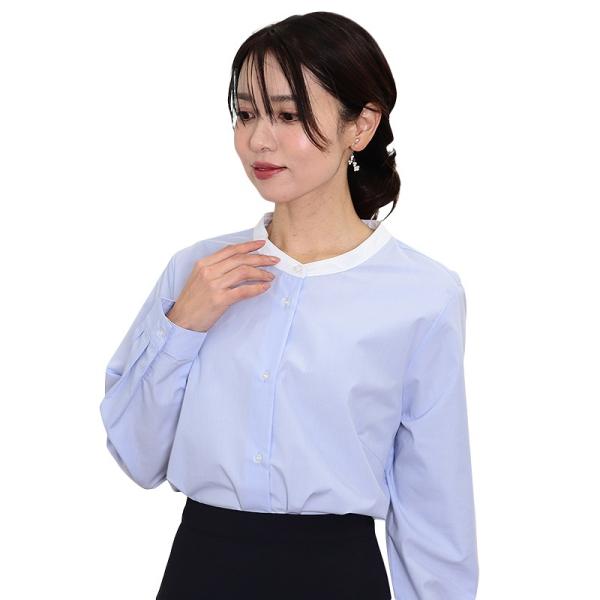 【大きいサイズ】バンドカラー クレリック シャツ