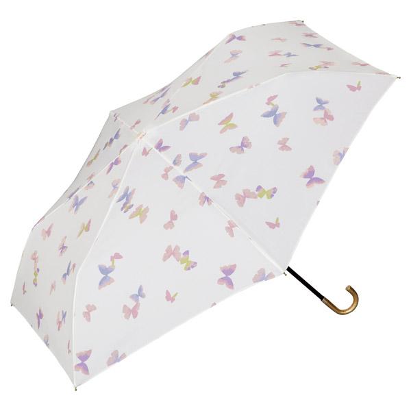 【Wpc.】雨傘 バタフライ ミニ 50cm 軽量 晴雨兼用 傘 レディース 折り畳み傘