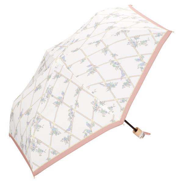 【Wpc.】雨傘 バード＆クロス ミニ 50cm 軽量 晴雨兼用 傘 レディース 折り畳み傘