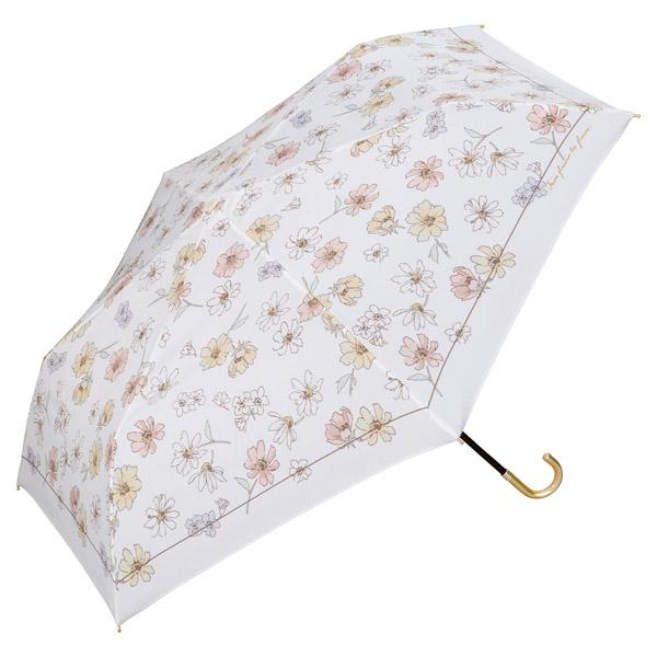【Wpc.】雨傘 リムラインフラワー ミニ 50cm 軽量 晴雨兼用 傘 レディース 折り畳み傘