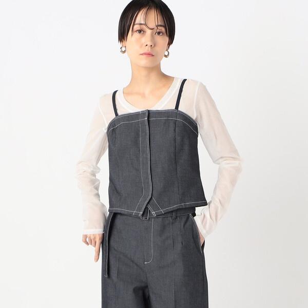 〔 TALLサイズ 〕 ポリエステルデニム ビスチェ