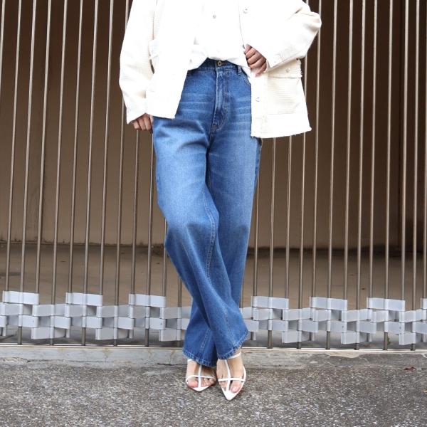 ナナメ切替ストレートパンツ