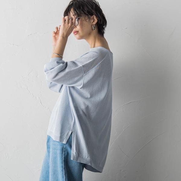ペーパーヤーンルーズニットプルオーバー≪手洗い可能≫