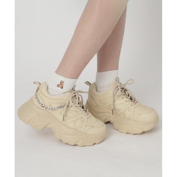【2WAYチェーン付き】軽量ボリュームソール厚底スニーカー