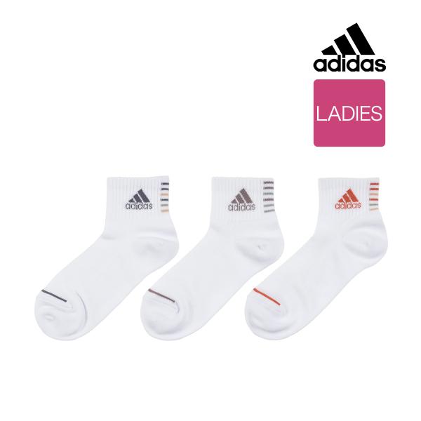 ADIDAS(アディダス) ： Deo ライン ワンポイント ソックス ショート丈 3足組