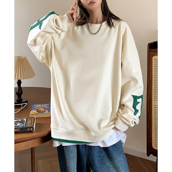 【genxder】ユニセックスパッチワークスウェット