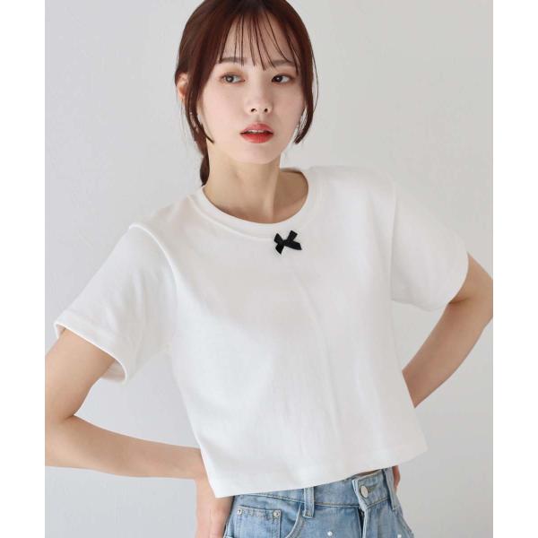 プチリボン付きTシャツ