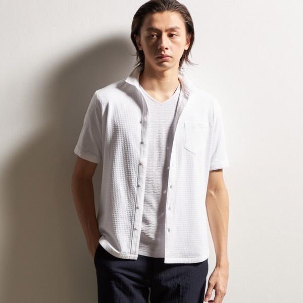 サッカーチェックショートレギュラーカラー半袖シャツ