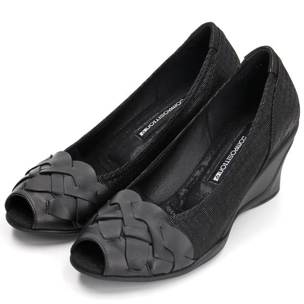 ブレイドモチーフオープントゥパンプス