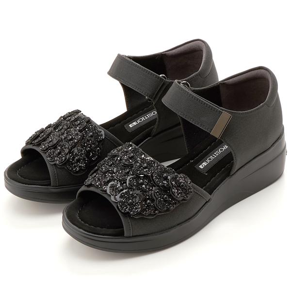 小花モチーフセパレートオープントゥパンプス