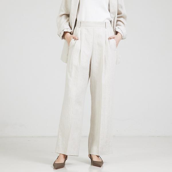 【セットアップ対応】ランダムヘリンボーンリネンパンツ