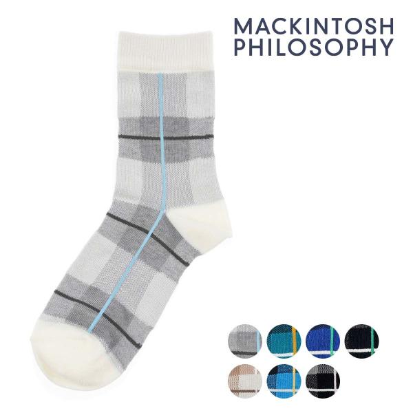 MACKINTOSH PHILOSOPHY:タータンチェック柄 クルー丈ソックス(3307-80L)