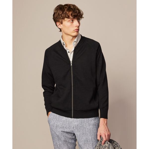 【キングサイズ・イタリア糸使用/清涼感/軽い/洗える】スラブギマニット ジップ ジャケット