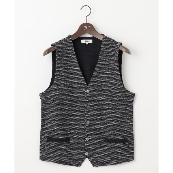 【イタリア糸使用/清涼感/軽い/洗える】スラブギマニットベスト