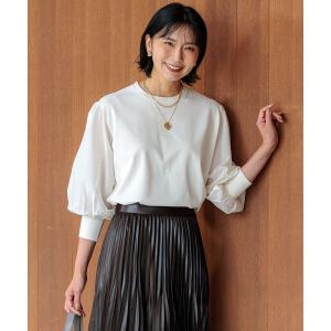 ✨タグ付未使用品✨23区 リネン100％パフスリーブニット 23区｜ニジュウサンク（レディース）のニット/セーター（リネン・麻 ベージュ/38 トップス
