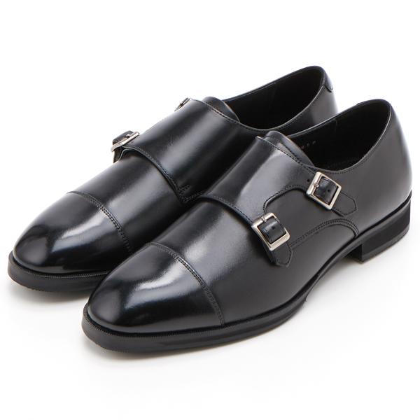 【BL】ダブルモンクストラップ シューズ ブラック 牛革(LWG) マッケイ製法 Vibram