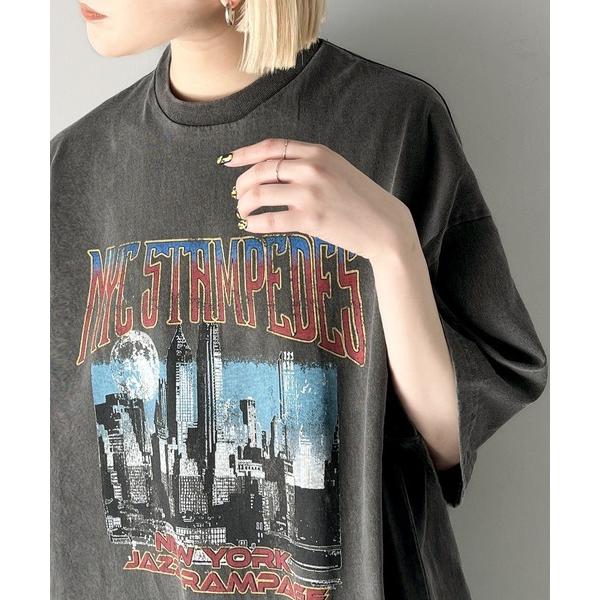 《JAVAジャバコラボ》ヴィンテージ感が魅力。コットン100%グラフィックプリントピグメントビッグT