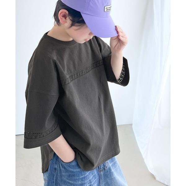 《JaVa ジャバコラボ》オシャレ上級者！オーガニックコットン混 ハシゴレースフットボールTEE