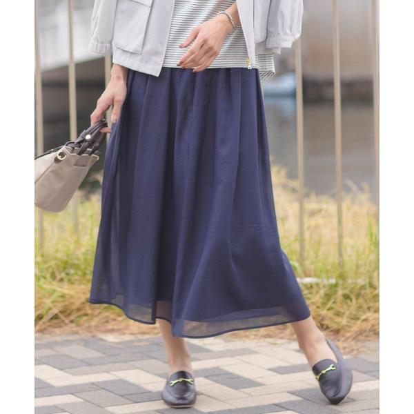 【洗える】ブライトスパンボイル スカート