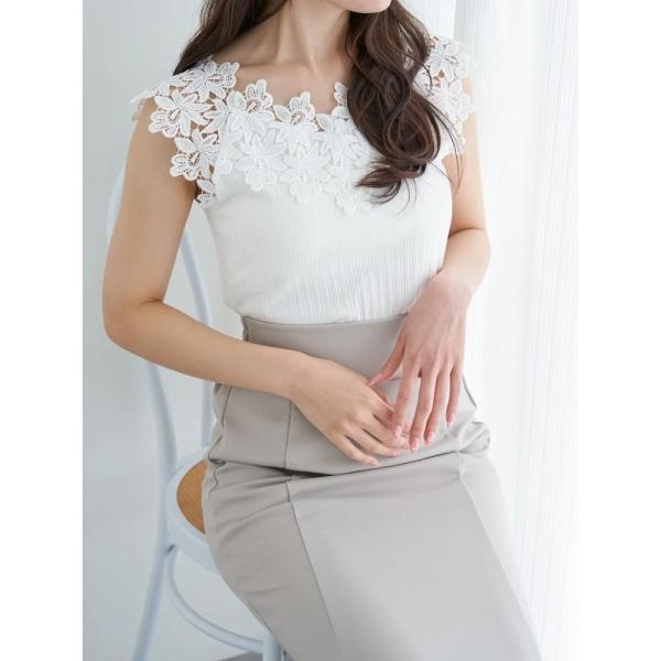 テレコスカラップレースタンクトップ