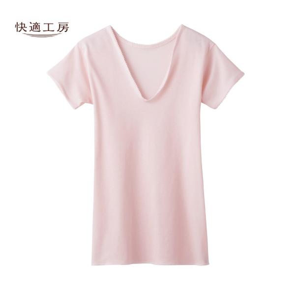 【快適工房】綿のやさしい着心地【Ｖ型３分袖スリーマー】