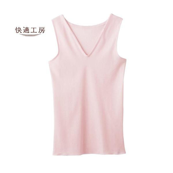 【快適工房】綿のやさしい着心地【Ｖ型ノースリーブスリーマー】