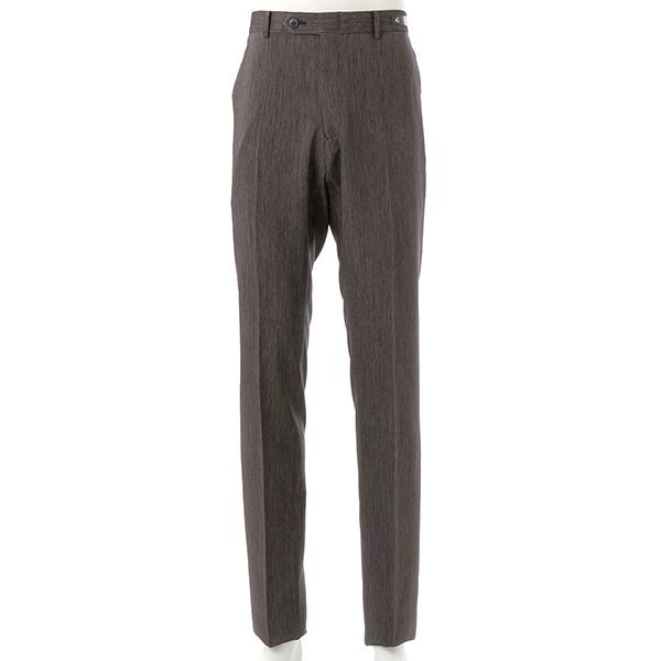 【オールシーズン】ノータック テーパードパンツ グレー デニムライク ストレッチ