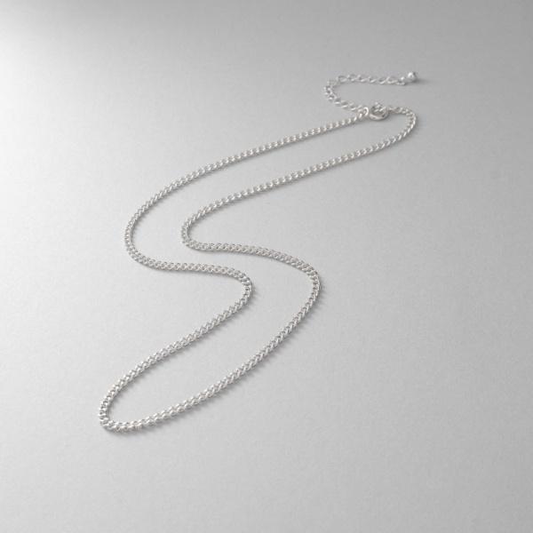 シルバー デザインチェーン カーブネックレス