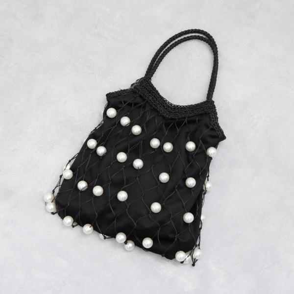 【Ray 6月号掲載】カカトゥ kakatoo / パール風ビーズ編み込メッシュバッグ