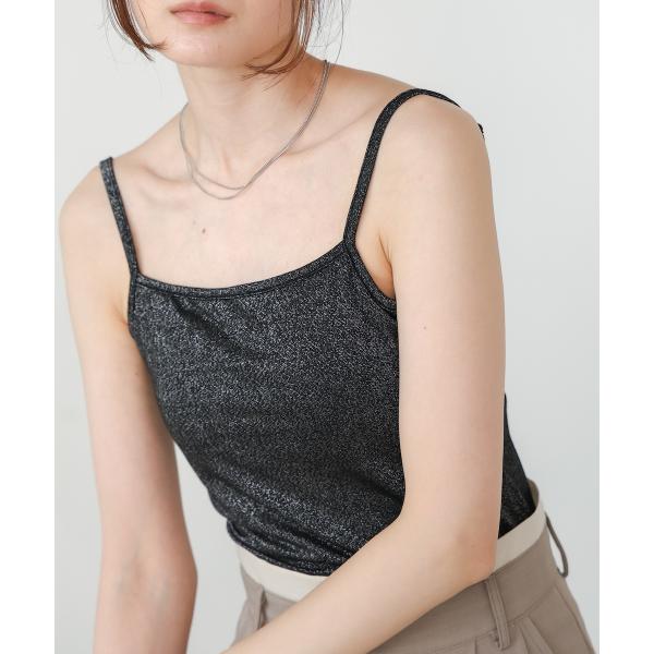水光ラメカップ付きキャミソール