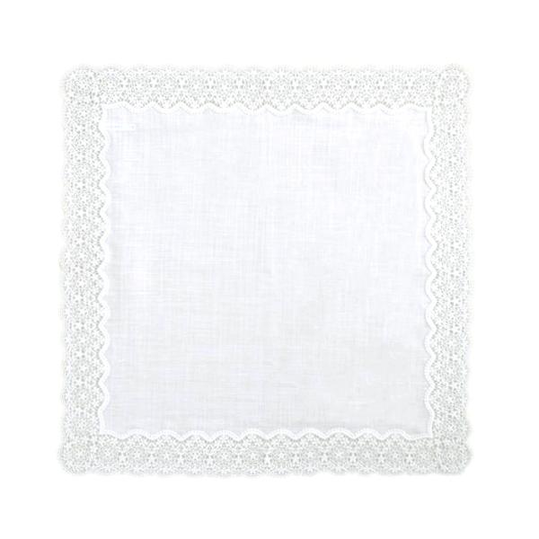 【約41×41cm】ブライダル　レースハンカチ　フラワー