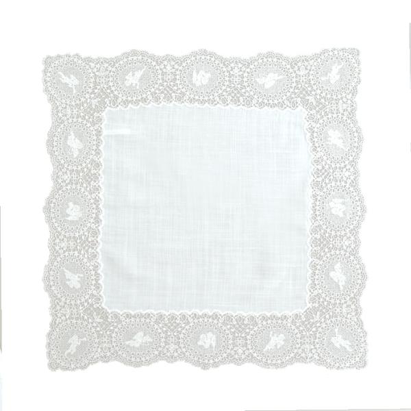 【約41×41cm】ブライダル　レースハンカチ　天使