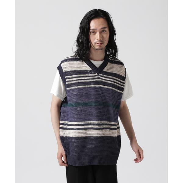 YOKE／ヨーク／BORDER MESH KNIT VEST