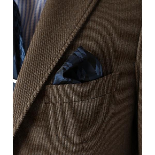 変形アーガイル柄丸型チーフ（同素材ネクタイ・ボウタイあり）